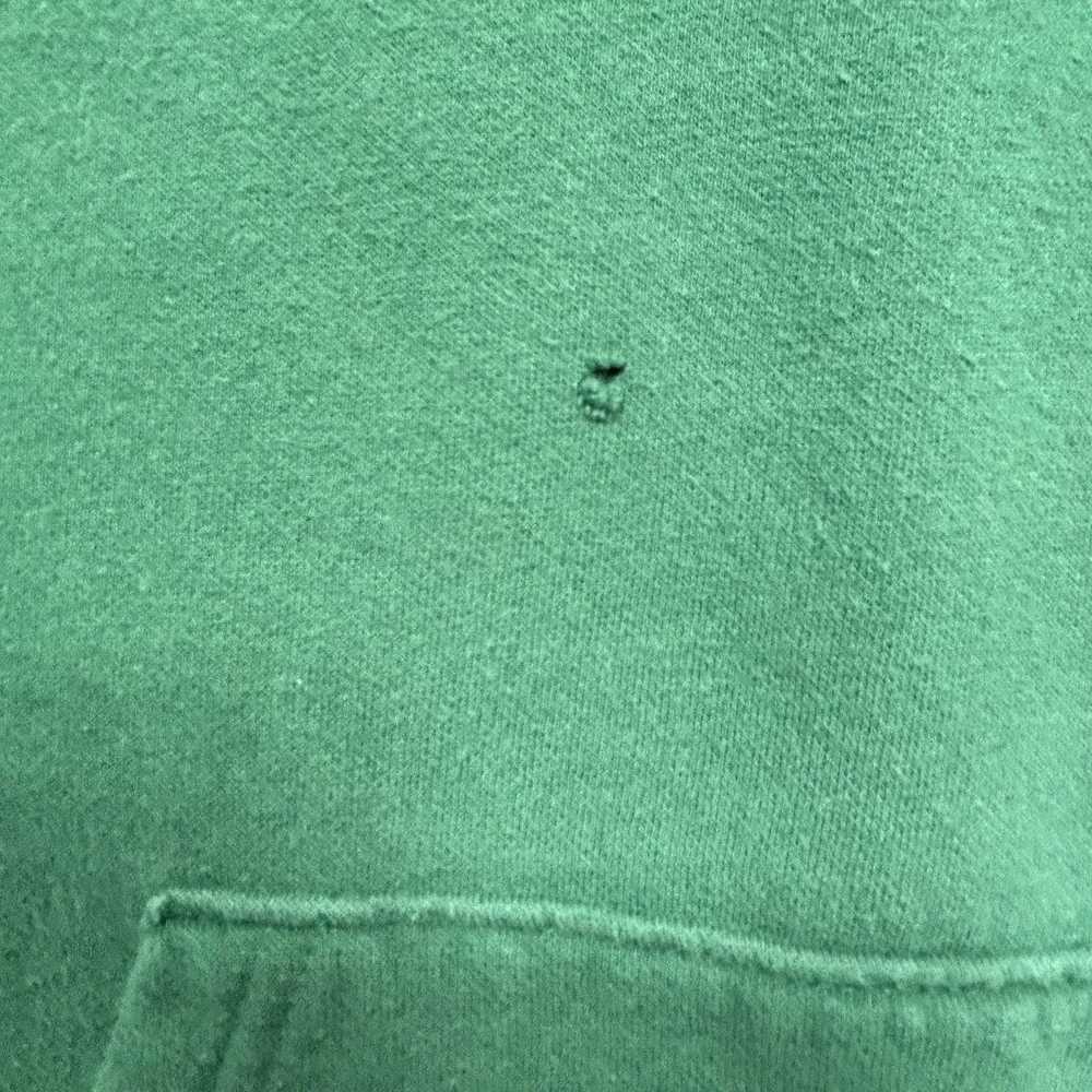 NORTH FACE Hoodie Men's M Green Black Stripe Outdoor Hiking Sweatshirt *HOLE